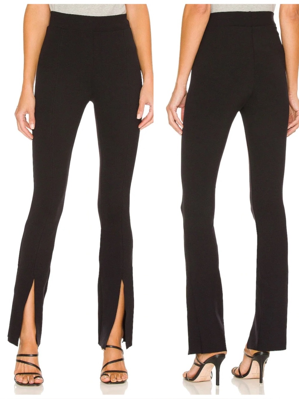 Commando Neoprene Flare Leggings Split Hem in Black